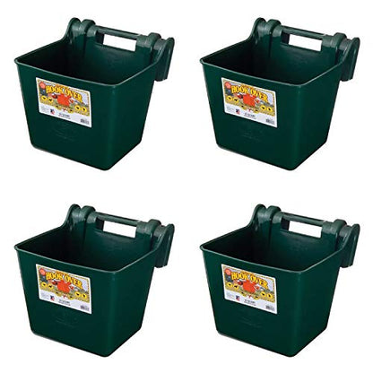 Little Giant HF15GREEN Heavy Duty 15 Quart Mountable Plastic Hook Over Feeder, Green (4 Pack)