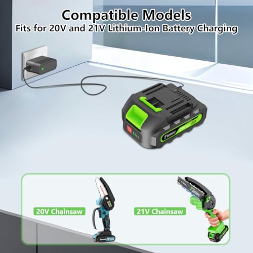 21V Charger Replacement for 20V / 21V Mini Chainsaw, Leaf Blower, Hedge Trimmer Charger. Universal
