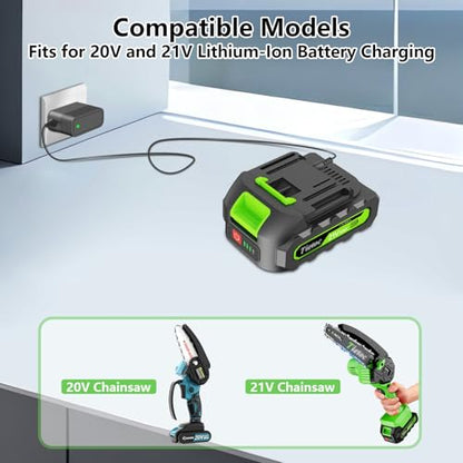 21V Charger Replacement for 20V / 21V Mini Chainsaw, Leaf Blower, Hedge Trimmer Charger. Universal