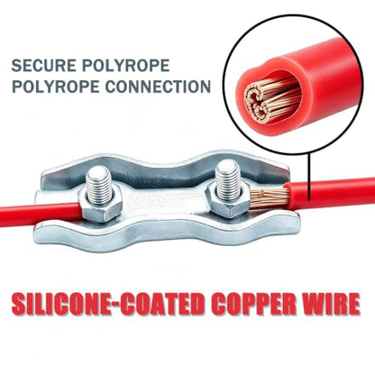 25 PCS M5 Poly Rope Galvanized Steel Connector Wires Kit for Electric Fence | Upgraded M5 Wires Splicer Galvanized Steel Connector Kit for Electric Fences 2 PCS Polyrope Silicone Copper Conductive Wires