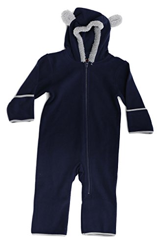 At The Buzzer Baby Boys Fleece Pram Snowsuit Bunting - color: Navy / Grey, size: 0-3 Months