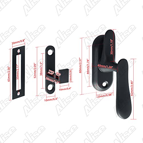Alise Flip Latch Lock 360 Degree Swinging Gate Latches Door Lock,Black - color: Black, size: Large Size