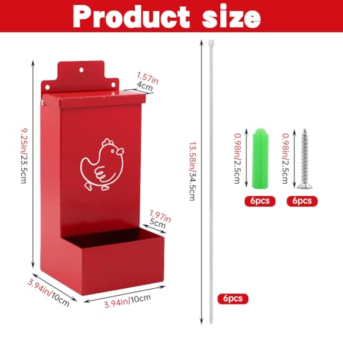 Automatic Chicken Grit Feeder Metal Oyster Shell Feeder with Lid, Chickens Coop Accessories Improve Eggshell Quality and Hen Health(Color:Metal)