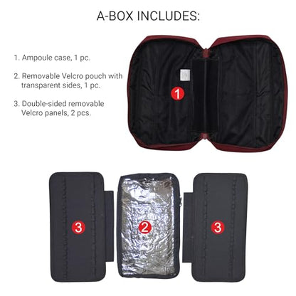 156-Slot Ampoule Case 1-10ml Medical Storage Organizer 12.6" EMT Bag Red