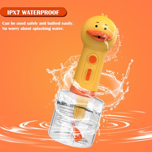 Electric Foaming Shampoo Dispenser for Dog and Cat Bathing, Rechargeable Soap Dispenser for Pet Bathing, Bathroom, Kitchen Sink, Toilet Cleaning - color: Yellow Ducky