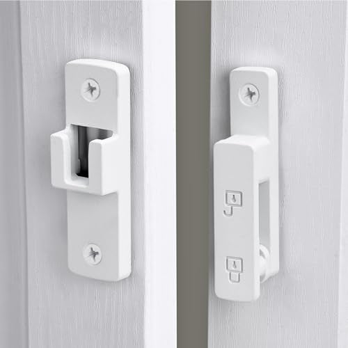Matte White 180 Degree Zinc Alloy Barn Door Latch, Flip Gate Lock - color: Matte White_180 Degree