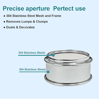 Full 304 Stainless Steel Mesh Sieve Screen, LVDALAB 300 Mesh (0.05mm) Aperture, 2.4inch(6CM) Dia Standard Sample Analysis Test Sieves Sifters Strainer for Industrial Laboratory Homes - size: 300 Mesh(0.05mm)/Ф2.4in(6CM)