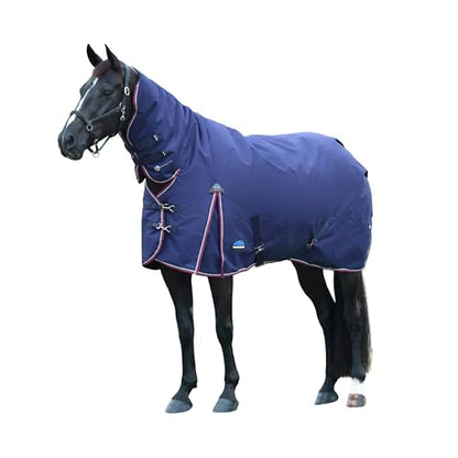 WeatherBeeta ComFiTec Essential Turnout Combo 220g, Navy/Burgundy, 66" - color: Navy/Burgundy, size: 66"