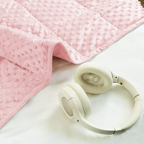 ALANSMA Reversible Weighted Blanket for All Season, Luxury Velvet, Warm and Cool, Adult Pink 7Lb Weighted Blanket, Enjoy Sleeping Anywhere(Pink,40"x60" 7lbs) - color: Pink, size: 40''x60'' 7lbs