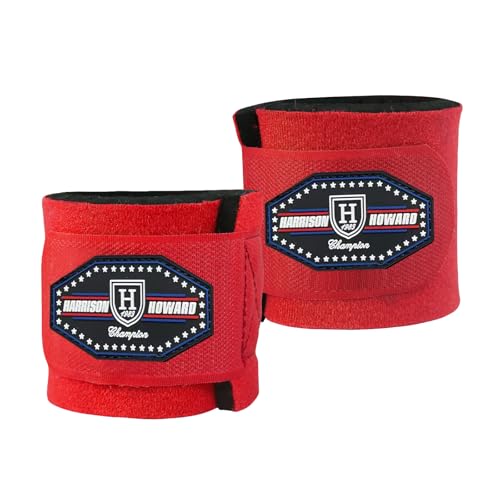 Harrison Howard Durable Shock-Absorbent Breathable Impact Protection Pastern Wraps for Horse Sold in Pairs Red - color: Red