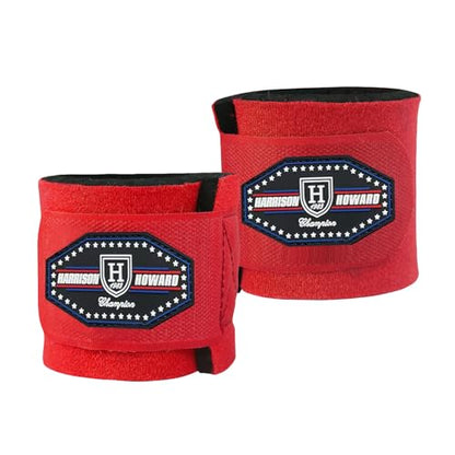 Harrison Howard Durable Shock-Absorbent Breathable Impact Protection Pastern Wraps for Horse Sold in Pairs Red - color: Red