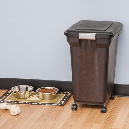 IRIS USA Dog Food Storage Container, Up to 40 lbs, Smoke, Made in USA - color: Smoke, size: 40 lbs