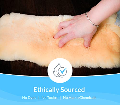 Sheepskin Ranch Sofsheep Medical Sheepskin Heel Protector, Pressure Relief for Bed Sores, Ulcers, Sensitive Skin, Hospital Grade, Chrome Free, Washable, Hypoallergenic, Adjustable, Real Wool, Single - style: Single