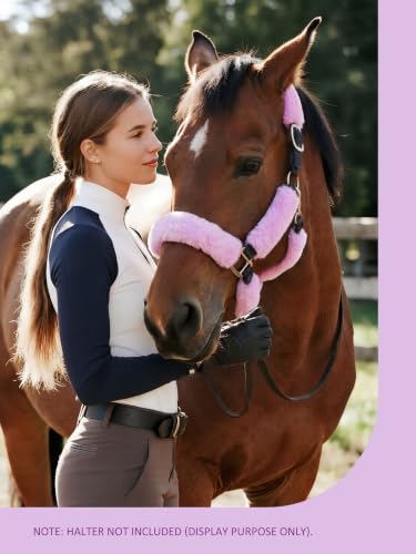 Harrison Howard Fleece Halter Covers for Horses, Set of 9, Prevent Hair Loss Pressure Marks, Padded Horse Halter Fleece Set Light Purple - color: Light Purple