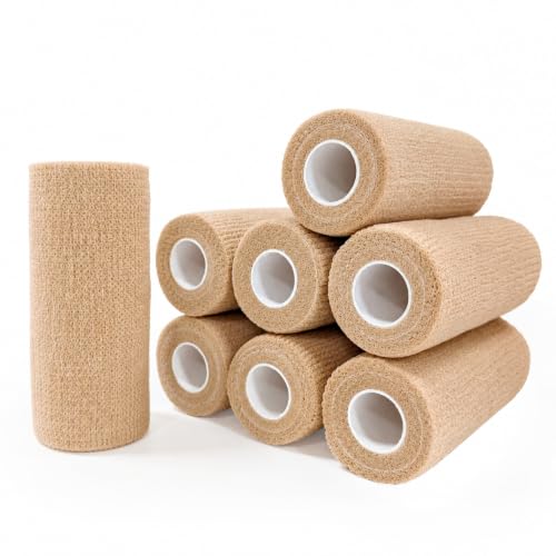 onida 4" X 5yd Self Adhesive Bandage Wrap Non-Woven Elastic Sports Tape - color: Brown