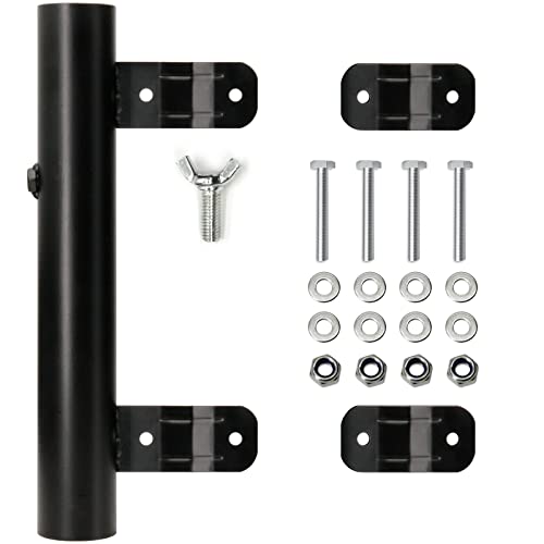Heavy Duty RV Ladder Mount Flagpole Holder Black | Fits 1 Inch RV Ladders, Sturdy Flag Mount Bracket for RV Use - color: Black