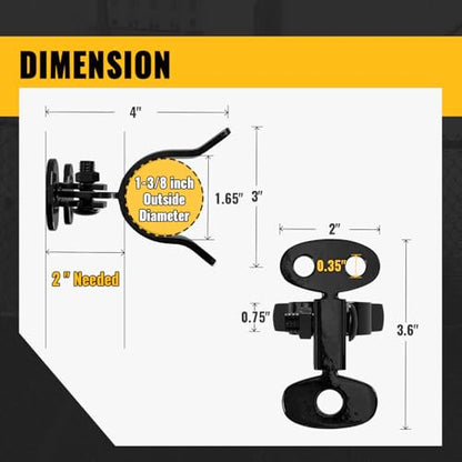 VIVIDA 1-3/8" Wall Mount Flat Back Gate Latch, Black Gate Fork Latch, 2 PCS - size: 1-3/8" (2 PCS)