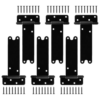 6 Pack 8” Heavy Duty Gate Hinges,300 Lbs Capacity Black Door Hinges | T Gate Hinges, Wrought Hardware for Wooden Fences, Barn Door, Screws Included (8 inches - 6 Pack) -Patent Pending - size: 8 inches - 6 Pack