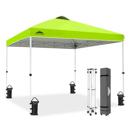 EAGLE PEAK 10x10 Pop Up Canopy Tent Easy Up Canopy Outdoor, Neon Green - color: Neon Green, size: 10x10
