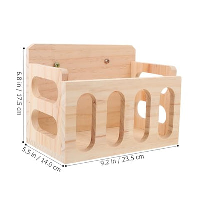 Balacoo Rabbit Hay Feeder 9.25 x 5.5 x 6.8 Inch Wooden Small Animal Feeder Rack – Mess-Free Foraging Design & Floor-Saving Mounting – for Guinea Pig, Chinchilla, Rabbit Cage or Floor Use