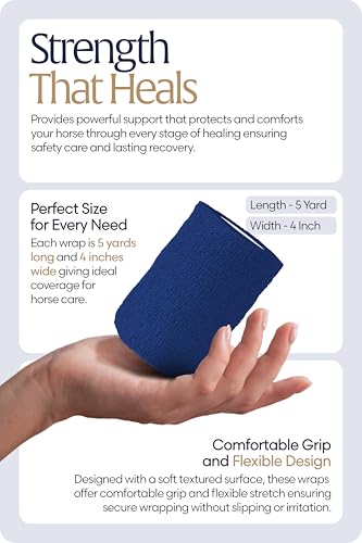 Equinavia 20 Pack Self Adhesive Bandage Wrap, 4 Inch Vet Wrap for Horses - color: Blue