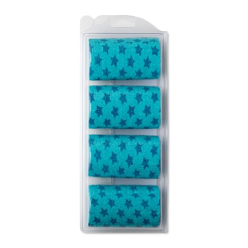 OVIK Health PowerFlex Equine – Extra Strong Self-Adhering Bandage Wrap – Wound Care, Compression & Support Bandage for Horses, Cows & Dogs – Stars, 4 inch, 4 Rolls (Resealable Case) - color: Stars