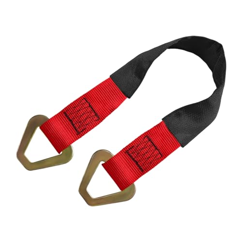 2" × 29" Premium Axle Tie Down Strap with D Rings, Heavy Duty Auto Axle Straps with Protective Sleeves 6614 Lb. Capacity, Adjustable Tire Strap Tie Down for Securing Car Transport (Red) - color: Red