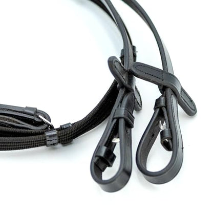 Jeffers Uniquely English Leather Horse Bridle with Reins, Padded Crown, Adjustable Noseband, English Bridle Tack for Hunter, Jumping, Dressage, Riding - size: Cob