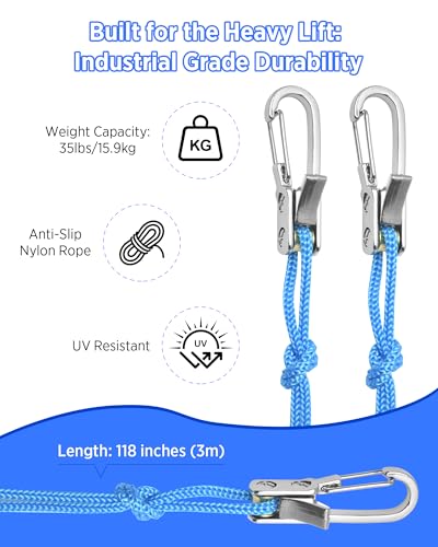 6-Pack Rope Tightening Tool & Tensioner, Adjustable Tie Down Rope Roller with Stainless Steel Buckles, Retractable Buckle Rope for Camping, Clothesline, Guy Lines & Cargo Securing