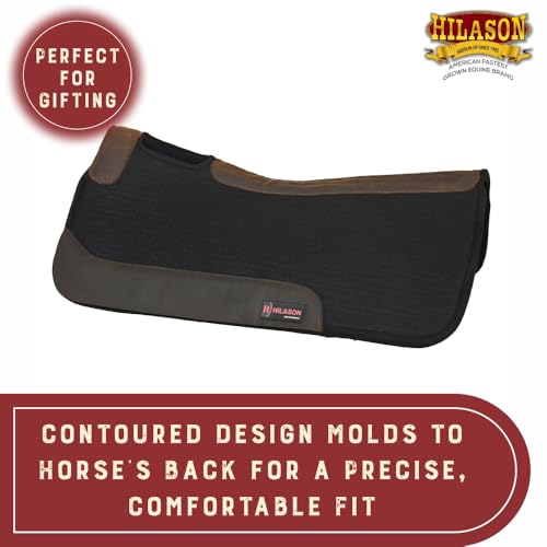 HILASON Western Wool Felt Horse Saddle Pad Black 32x32