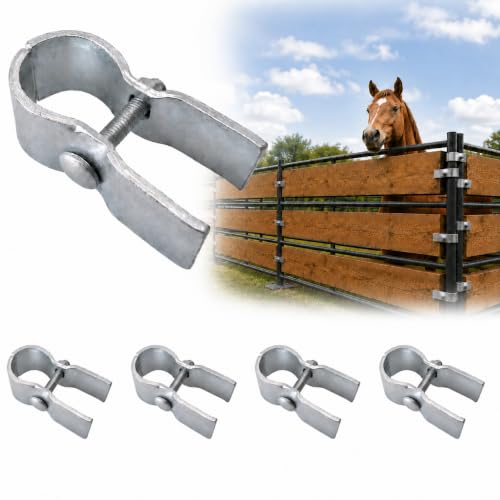 4-Pack Horse Panel Clamps for Wood Boards, Heavy-Duty Galvanized Steel, Fit 1-7/8" Livestock Corral Panels, Securely Attach Lumber to Horse Stalls & Round Pens