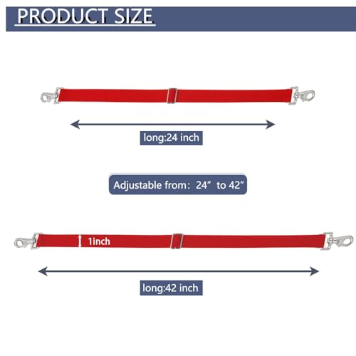 Premium Horse Blanket Sheet Leg Straps, Replacement Stretchy Belly Strap with Double Swivel Snaps, Adjustable Elastic Length from 24 to 42 Inch Winter Blanket - color: Red