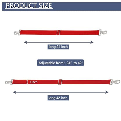 Premium Horse Blanket Sheet Leg Straps, Replacement Stretchy Belly Strap with Double Swivel Snaps, Adjustable Elastic Length from 24 to 42 Inch Winter Blanket - color: Red