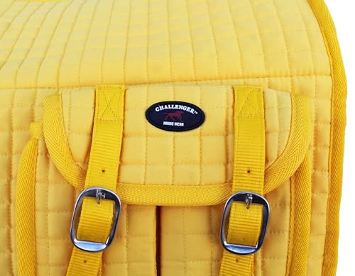 Horse Saddle Pad English Ausie Quilted Fleece All-Purpose Pockets Yellow 72144