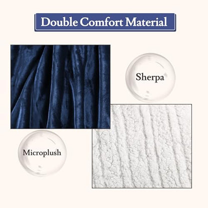 Electric Heated Blanket 62"×84" Twin Size, Smooth & Cotton Plush for Bed, Living Room, Sofa, 4 Heating Levels & 10H Auto-Off, Machine Washable, Quick Heating, Full Body Warmth- Dark Blue - color: 06-dark Blue, size: Twin Size (62"x84")