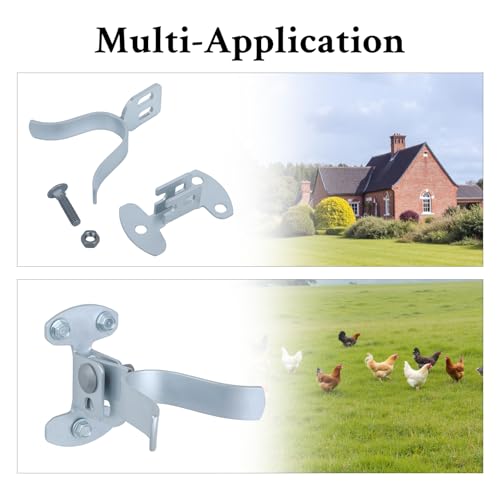 WellMade 1-3/8 Inch Heavy Duty Gate Latch, Wall Mount Fork Latch with Padlock Hole - Chain Link Fence Latch Hardware for Wooden Gates, Dog Kennels & Outdoor Fencing (2 Pack) - size: 2 Pack