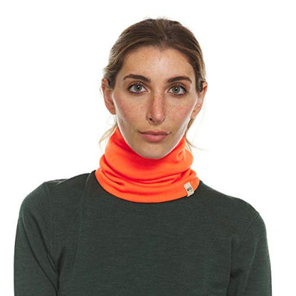 100% Merino Wool - Midweight Neck Gaiter - Skiing Neck Warmer - Winter Face Mask - Multipurpose Headwear - color: Blaze Orange