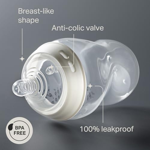 Tommee Tippee Natural Start Baby Bottles, Anti-Colic, 0m+, 9oz | Pack of 2, Slow Flow Breast-Like Nipple, Self-Sterilizing, Seamless Bottle-to-Breast Transition, Pink, BPA Free - color: Pink