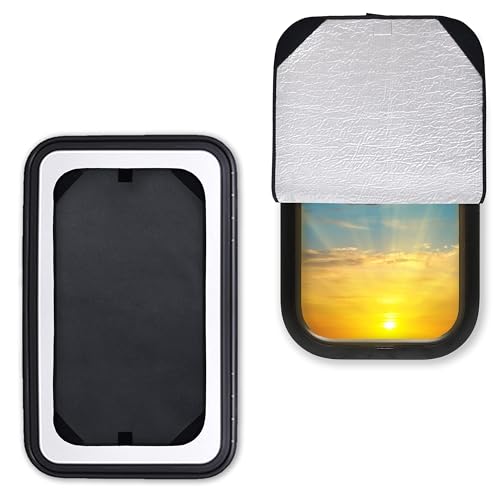 EcoNour RV Door Window Shade 2 Pack| Trailer RV Skylight - color: Black, size: Medium