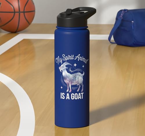 My Spirit Animal Is A Coat Cute Coat Pygmy Goat Farmer Stainless Steel Insulated Water Bottle - color: Royal Blue