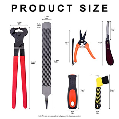 14 inch Horse Farrier Tool Kits - 6Pcs Professional Hoof Trimming Farrier Tools, Can Easily Trim the Hooves of Horses, Cows, Sheep, Donkeys and Other Medium-Sized Animals