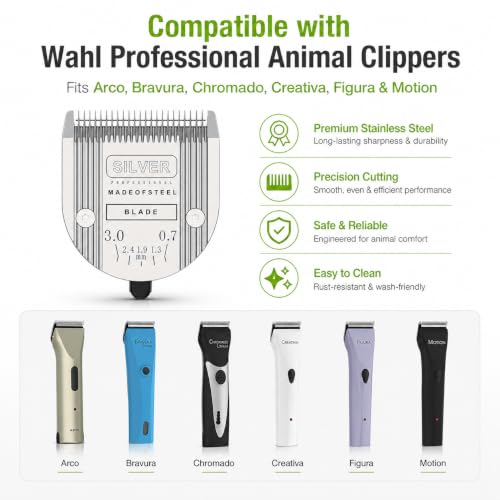 5 in 1 Replacement Blade Compatible with WAHL Bravura Chromado Creativa - color: 1 Pack Silver