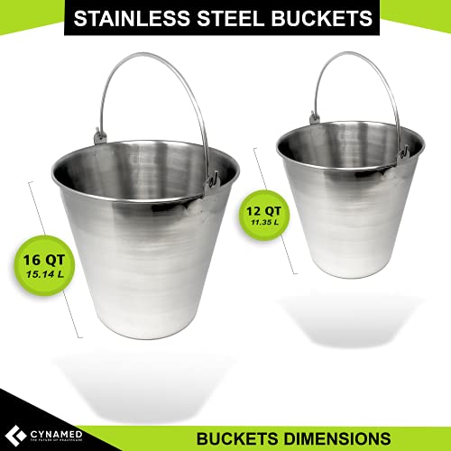 Lab Bucket Stainless Steel Perfect for Medical, Laboratory and Veterinary Applications (12 QT) - size: 12 QT