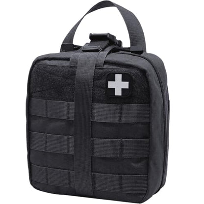 First Aid Kit Med Medical - Kit Rip-Off 180 pcs Water-Resistant Emergency Kit for Camping Hiking Home Outdoor Truck Vehicle Car Fishing Travel Biking - color: Black