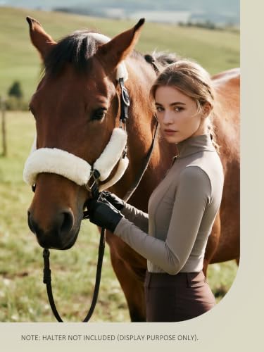 Harrison Howard Fleece Halter Covers for Horses, Set of 9, Prevent Hair Loss Pressure Marks, Padded Horse Halter Fleece Set Cream White - color: Cream White
