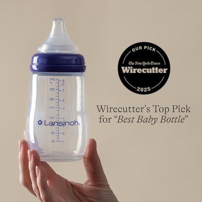 Lansinoh Anti-Colic Baby Bottles, 8 Ounce, 3 Count - size: 1 Count (Pack of 3), style: 8 Ounce