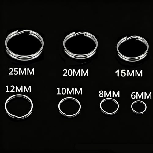 200pcs Silver Jump Ring Split Keyring Mental Connectors for Keychains, Jewelry Making, Pet Collars, Crafts 10mm - size: 10mm