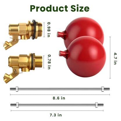 Stainless Steel Float Valve for Water Tank and Trough,1/2-3/4 Inch Size Options for Reliable Water Level Management in Various Applications with Durable Build (0.98in) - size: 25mm/0.98inch