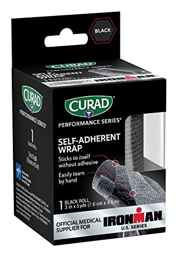 CURAD Performance Series Self-Adherent Wrap, Black, 3" x 5 yds (Pack of 5) - size: 1 Count (Pack of 5)