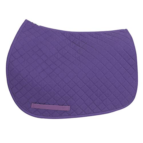 TuffRider Basic Pony Saddle Pad – Diamond Quilted, Flannel Lined, Breathable Schooling Pad for Horses - color: Purple